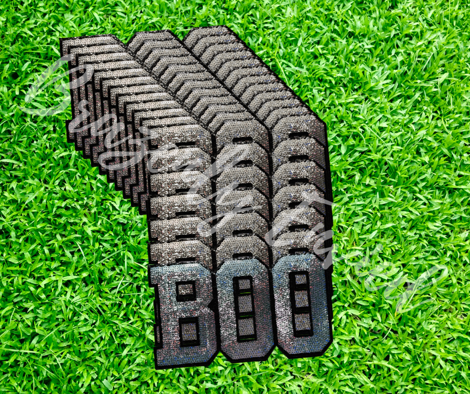 Halloween Patch Silver Boo Sequin Patch