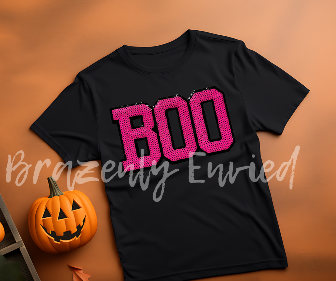 Halloween Patch Pink Boo Sequins Patch