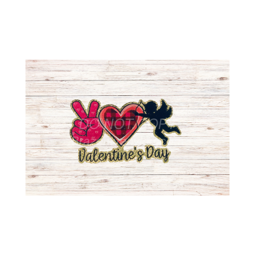 Valentine: Peace Love Cupid Chenille Patch