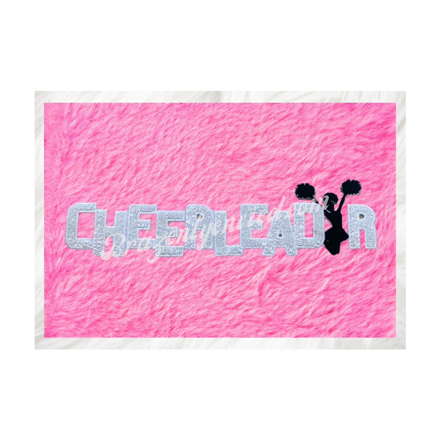 Sports Sequins Cheerleader Sequin Patch White