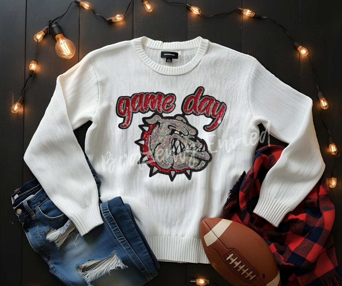 Bulldog Patch Game Day Iron On Red Collar Bulldog Patch