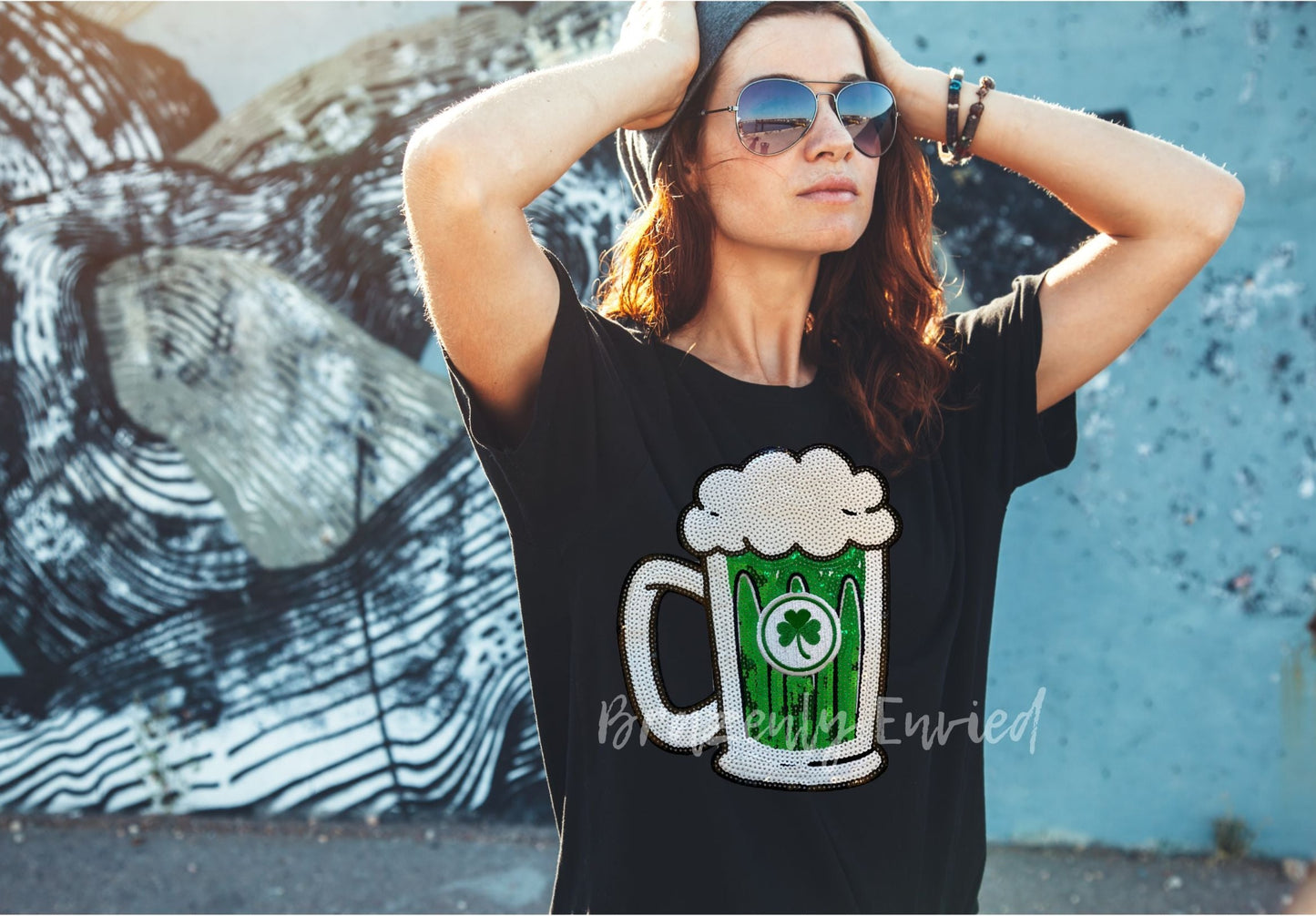 St Patrick's Day Beer /Drink Mug Patch New Sequins Patch