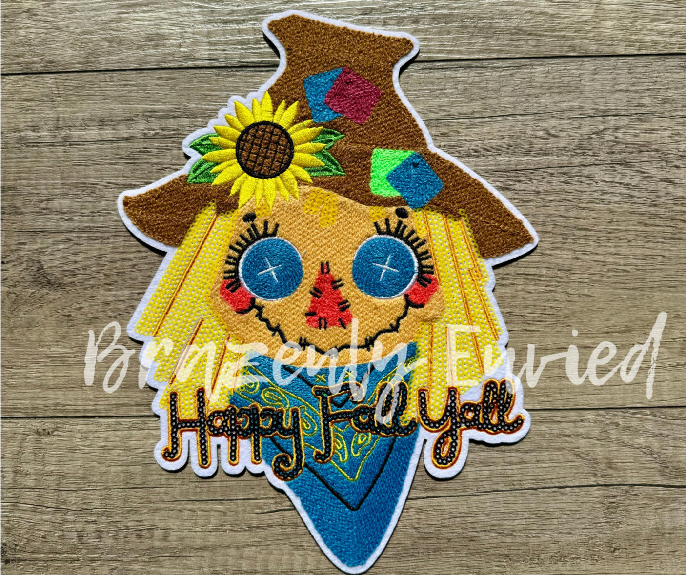 Scarecrow Patch Cute-Trendy Chenille Patch - Great for Fall and Halloween