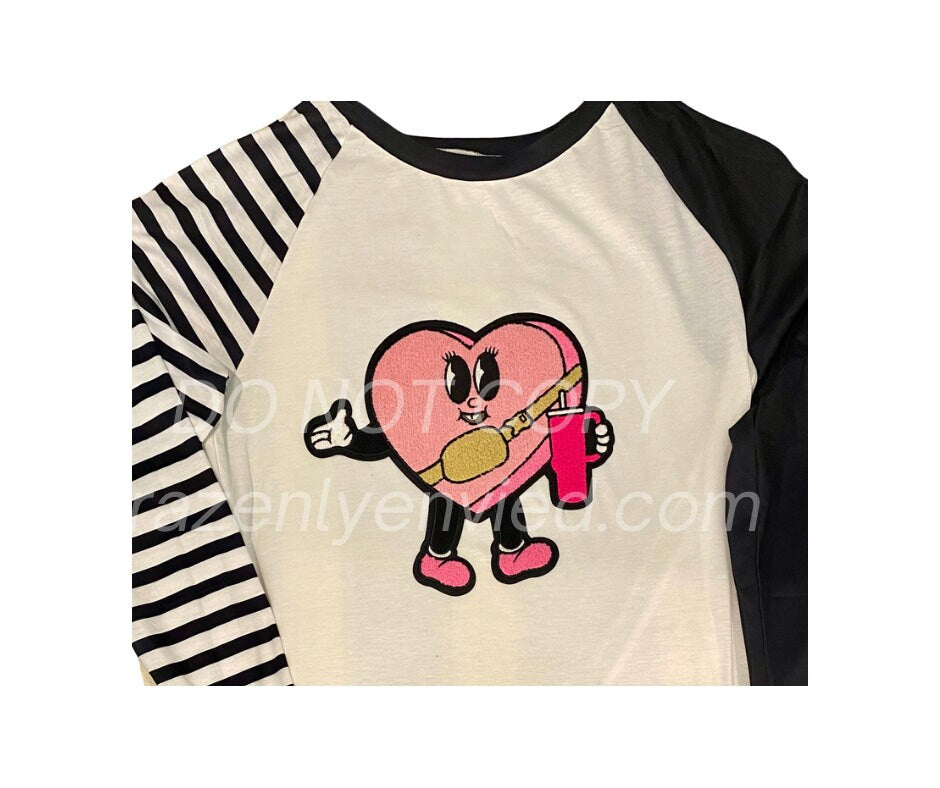 Valentines Patch Fast Shipping Valentine's Day Chenille Patch Pink Heart Pal Ready to Ship