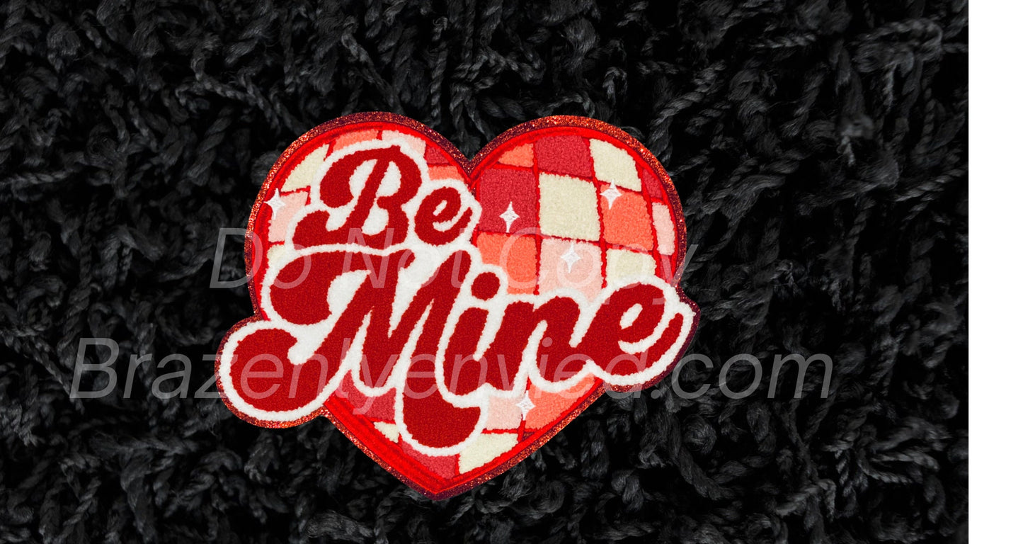 Fast Shipping Valentine Patch - Be Mine Heart Valentine Chenille Patch Ready to Ship