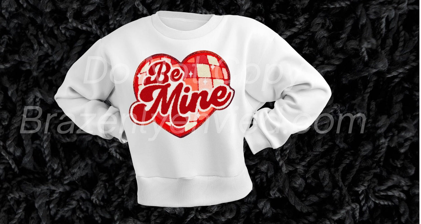Fast Shipping Valentine Patch - Be Mine Heart Valentine Chenille Patch Ready to Ship