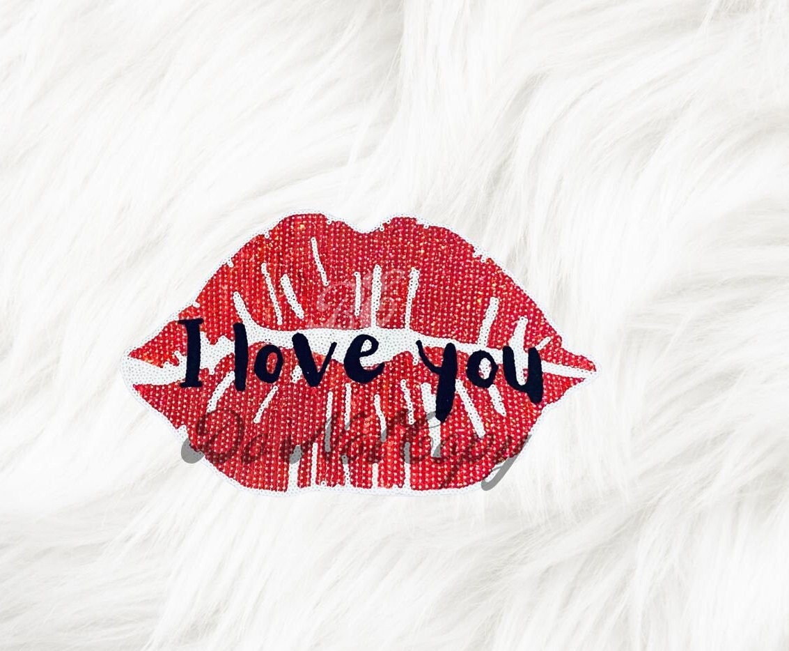 Love Inspired - Red I Love You Sequins Valentine Patch Ready to Ship
