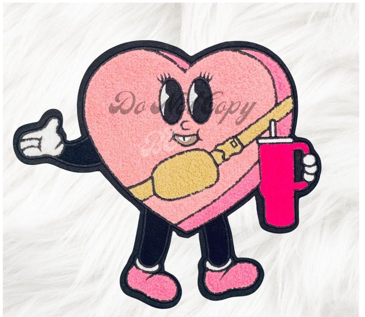 Valentines Patch Fast Shipping Valentine's Day Chenille Patch Pink Heart Pal Ready to Ship