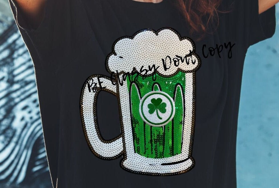 St Patrick's Day Patch New Sequins Patch Great for St Patty's Day shirt Fun Patch Trendy Patch Immediate fast shipping