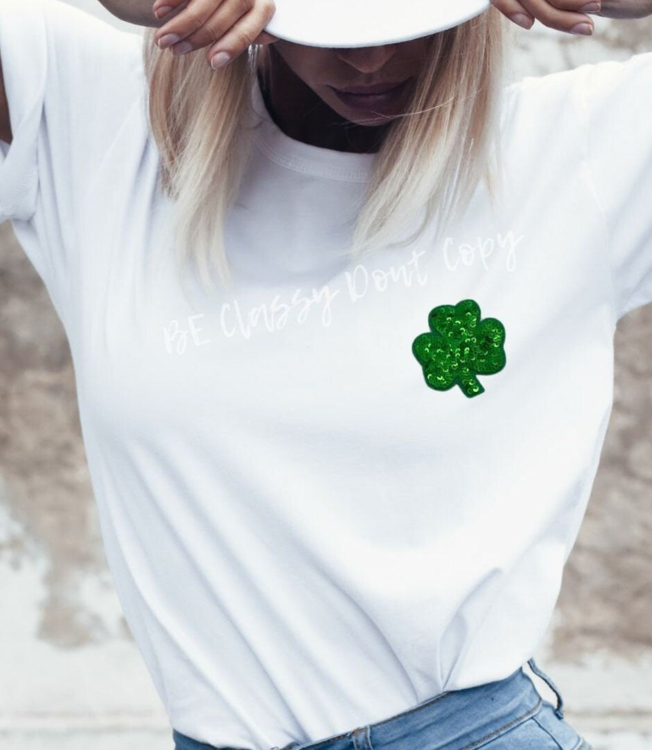 St Patrick's Day Patch New Sequins Shamrock Patch Great for St Patty's Day 2.5 Inch great for Trucker Hats or shirt sleeves