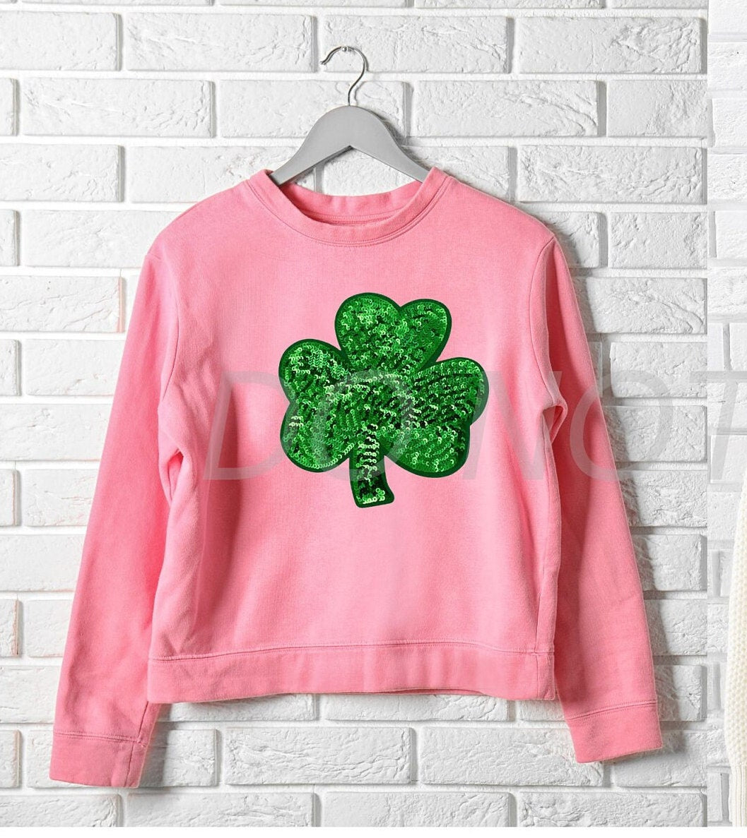 St Patrick's Day Patch New Sequins Shamrock Patch Great for St Patty's Day Heat Press Ready 6.7 inch x 6.7 inch great size for kids shirts