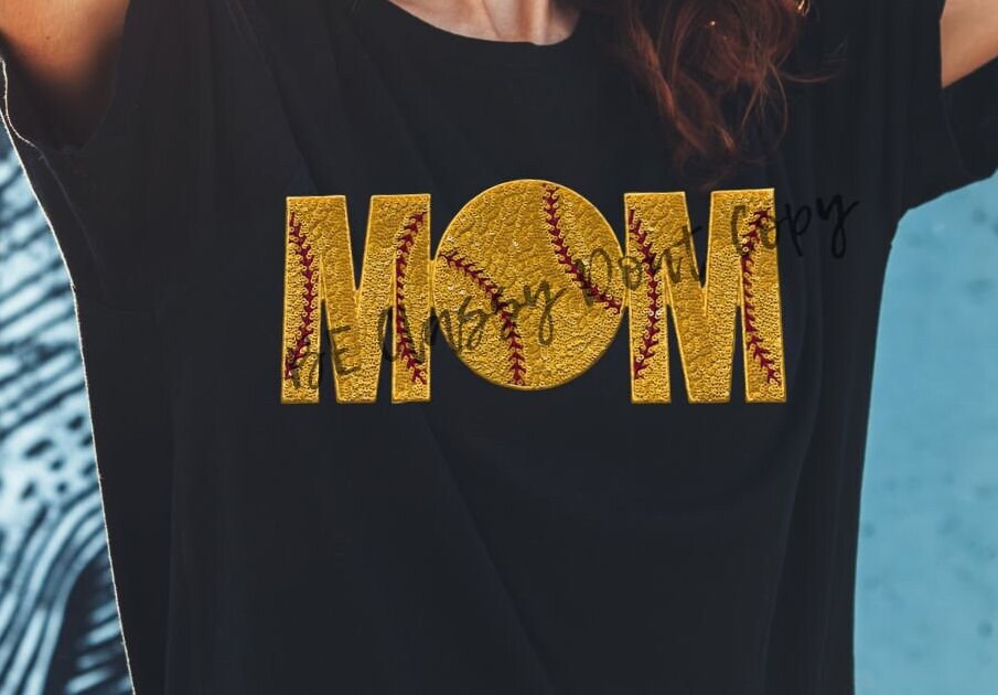 Softball Patch Sports Patch - Softball Sequin MOM Patch 4.6 x 10.8 inch patch New Design fast shipping Eye catching Softball mom Patch Ready