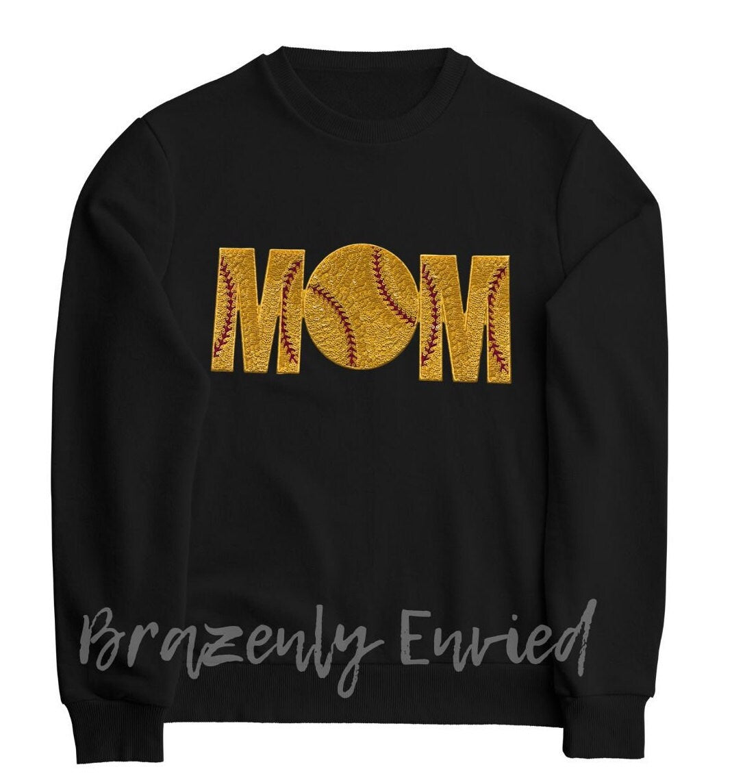 Softball Patch Sports Patch - Softball Sequin MOM Patch 4.6 x 10.8 inch patch New Design fast shipping Eye catching Softball mom Patch Ready