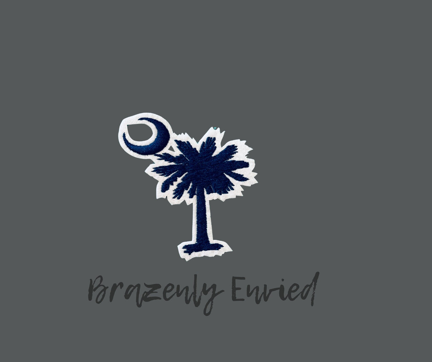 SC Palmetto tree and crescent moon Patch embroidered size 2.75"H x 2.5"W great for jackets and hats