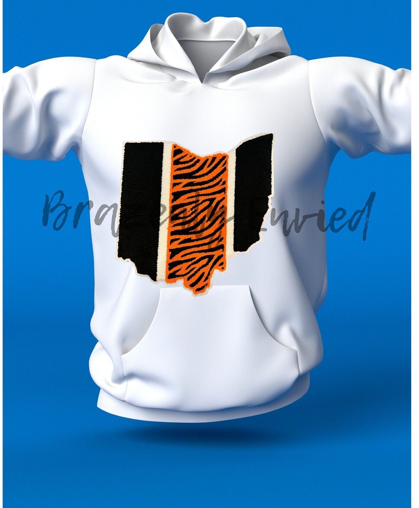 New Chenille Patch State of Ohio Animal Print