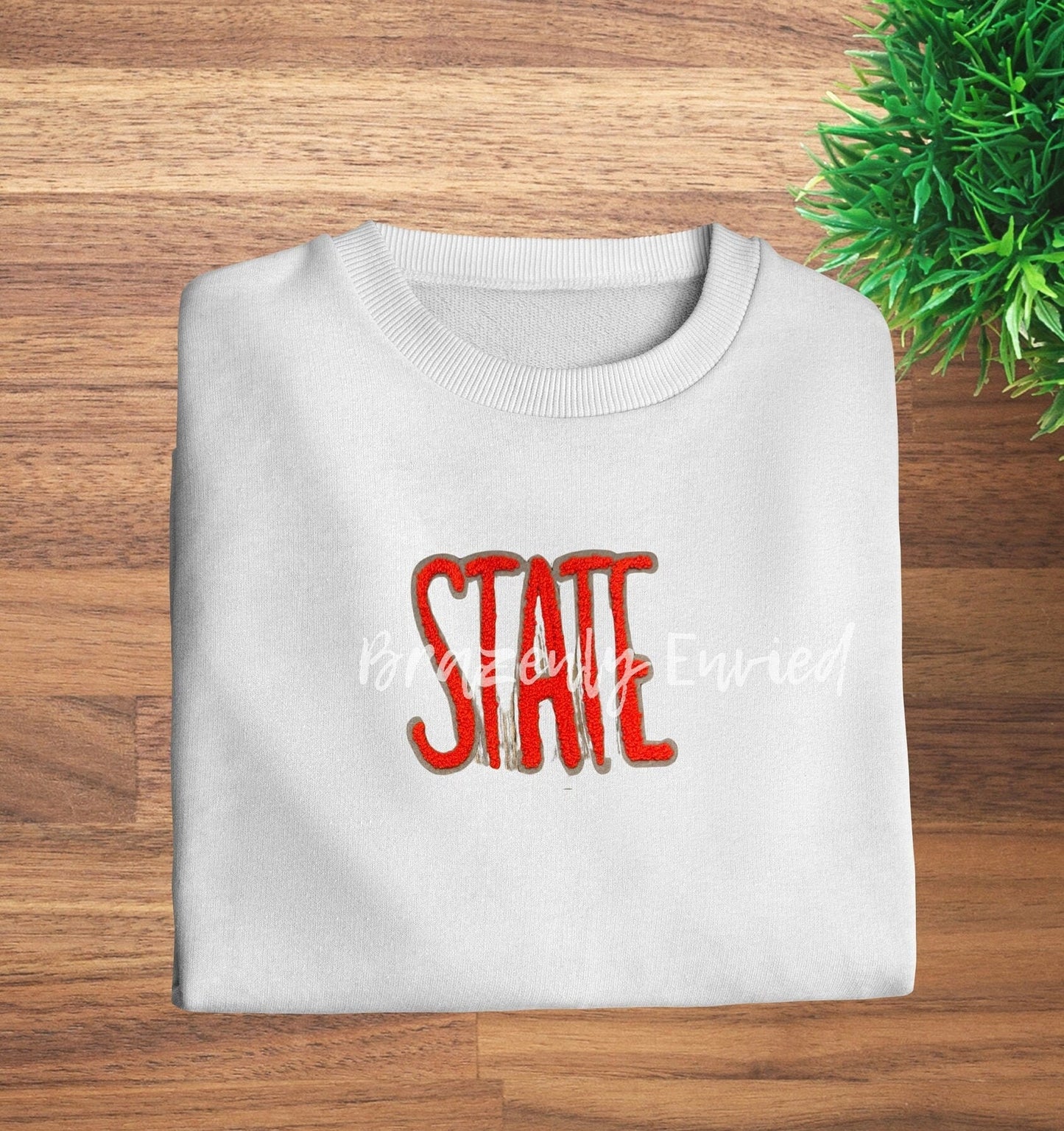 State Patch | Chenille Red Iron On