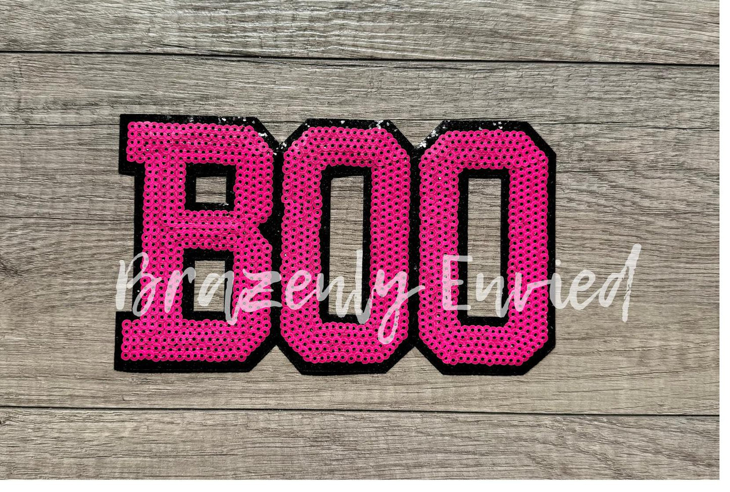 Boo Patch| Pink Boo Sequins Iron On Patch| Halloween Patch