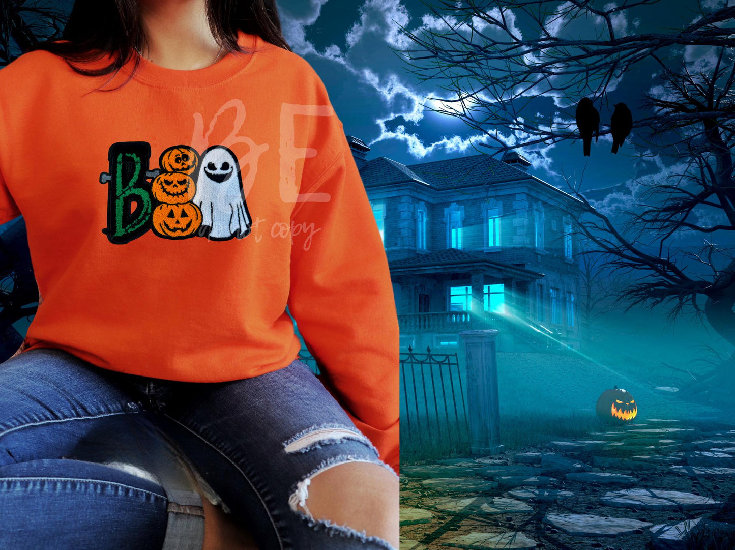 Halloween Boo Chenille Patch