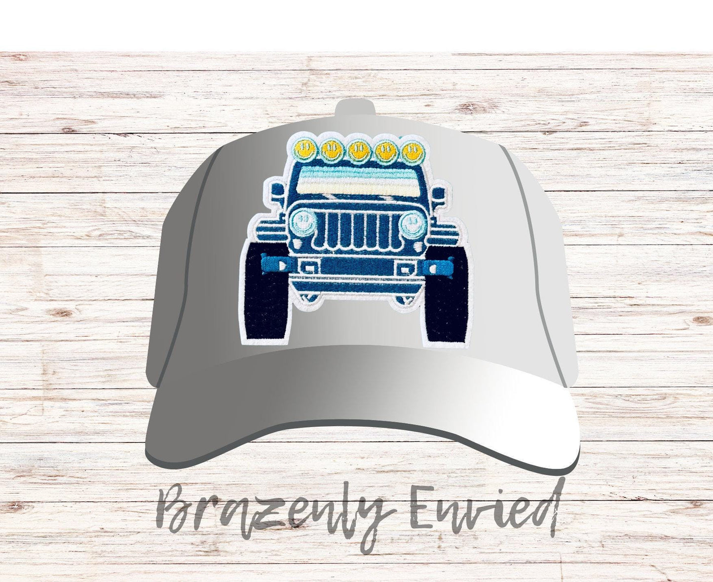 Off Road Vehicle Patch | Blue Embroidered 4x4 Hat Patch | Iron On Adventure Patch | Trucker Hat Patch | Jeep Style Applique