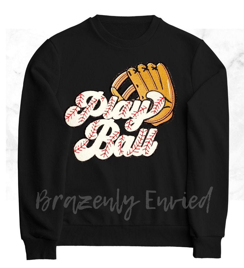 Baseball Patch Play Ball Game Day Sports Chenille Iron On Applique