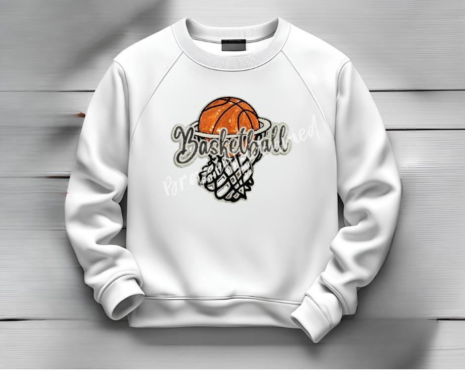 Basketball Patch| sequins basketball hoop patch | Beautiful Basketball Sequin and Chenille Patch
