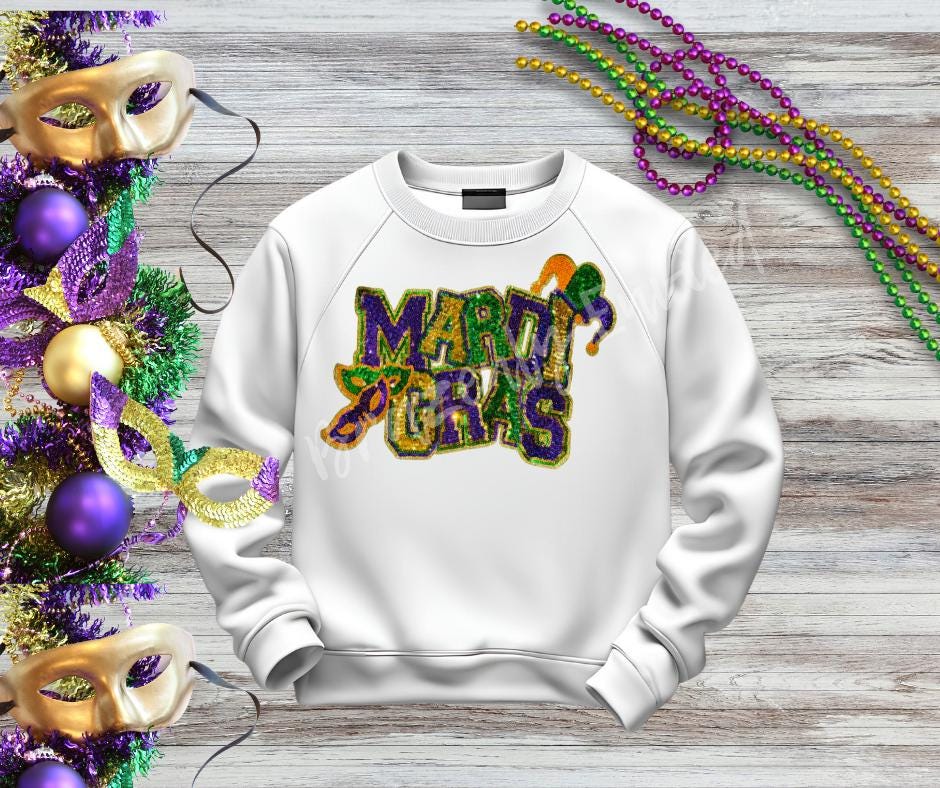 Mardi Gras Patch Sequin Patch - New Mardi Gras In stock ready to ship- heat press ready