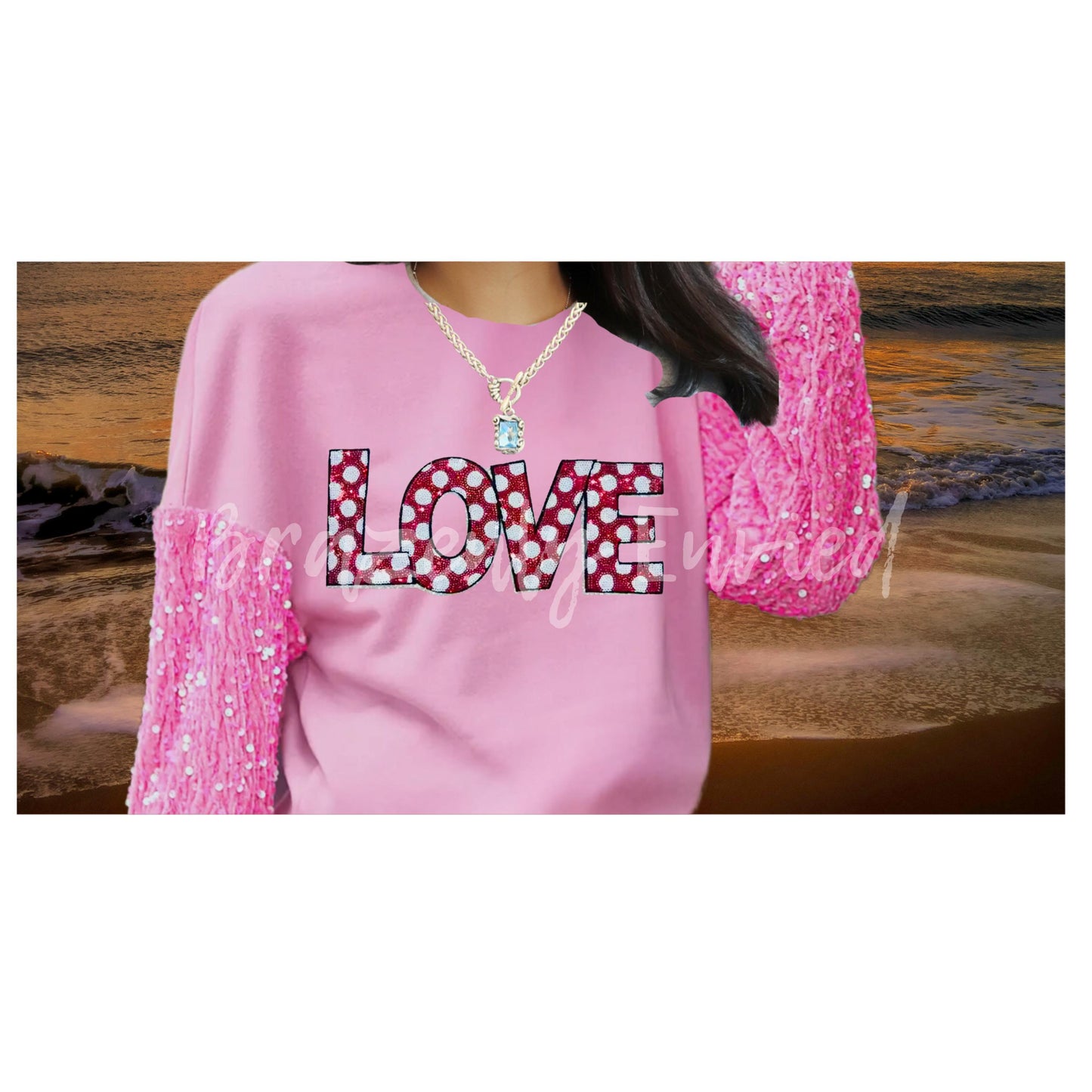 LOVE Valentine Patch| Love Sequin Patch| - New great detail- Immediate fast shipping