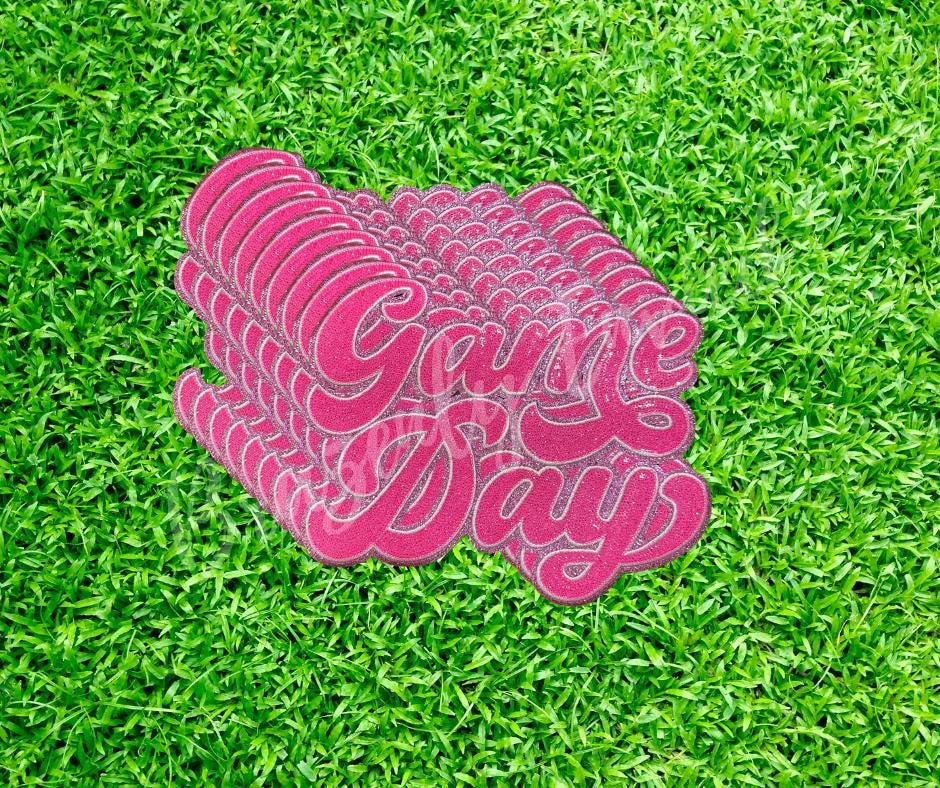 Sequin Game Day Patch: Pink Sports Applique - Heat Activated