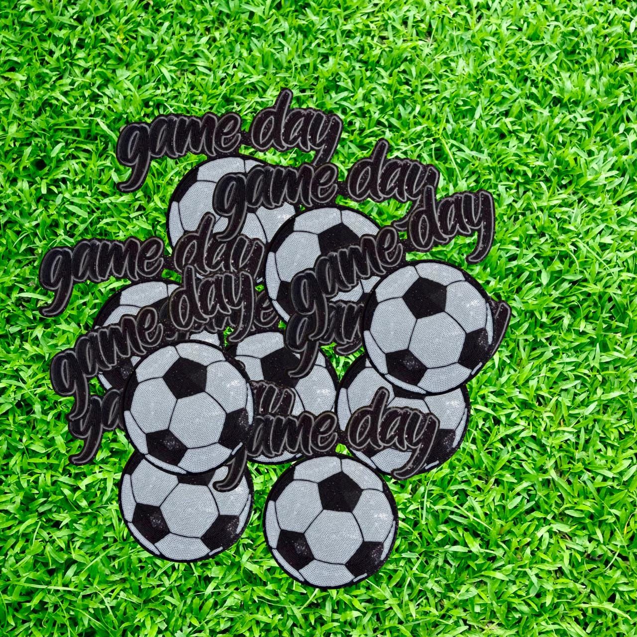 Sequin Soccer Patch: Game Day Apparel, Heat Activated Adhesive