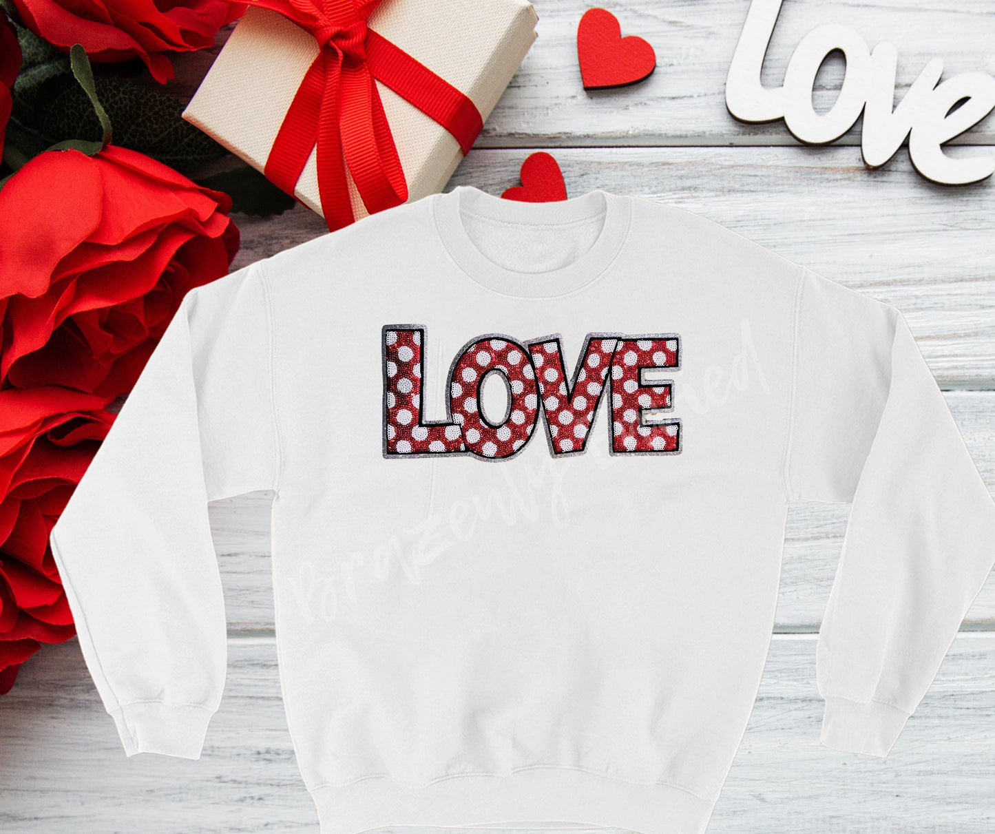 Valentine Patch Sequins Love Iron On Applique