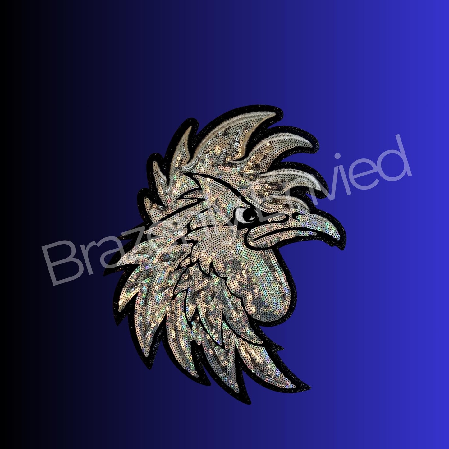 Rooster Patch Iron On Patch |Sequins Rooster Patch |Great Game Day Patch| Mascot Patch | Great Sports Patch
