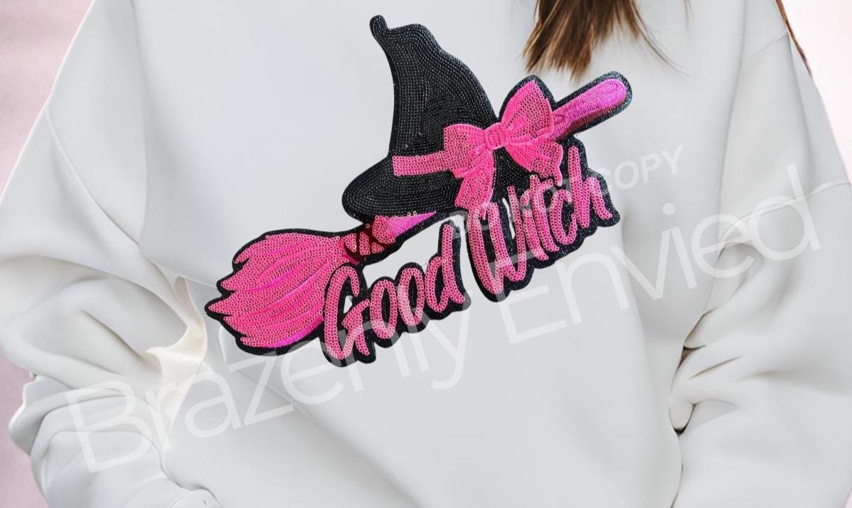 New Halloween Patch GOOD WITCH Sequins Patch
