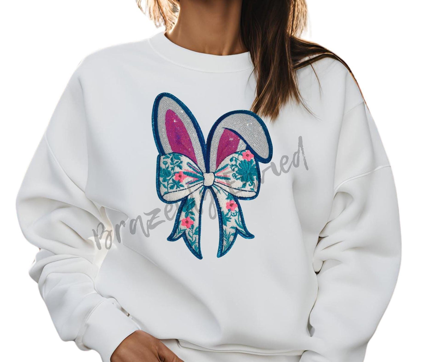 Easter Patch Sequins Bunny Ears Patch Great for Easter Shirts In stock Fast shipping