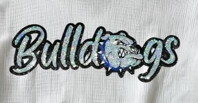 Bulldogs Patch | Silver Sequins with Royal Blue Collar Bulldogs Patch| GAME DAY ready| DIY | Iron On