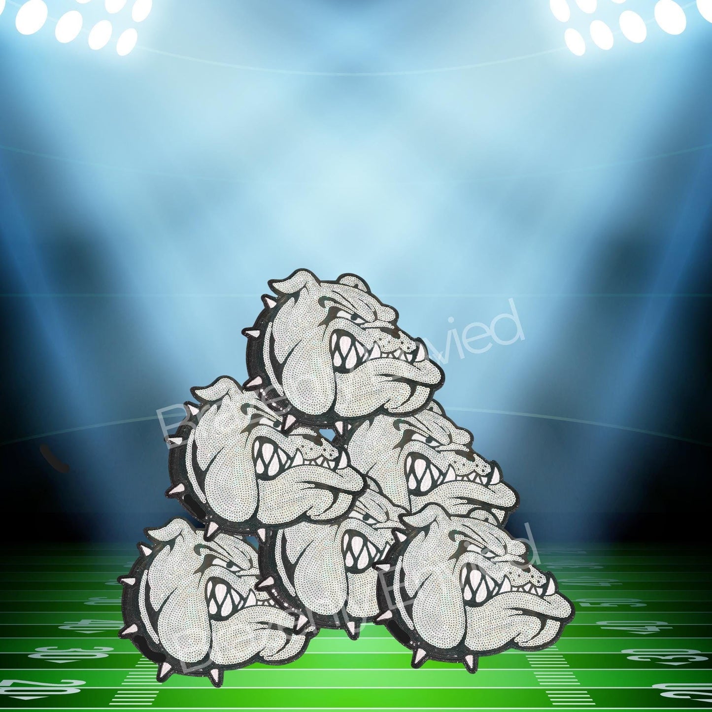 Bulldog Patch Bulldog Terrier with Black Collar Iron On Applique