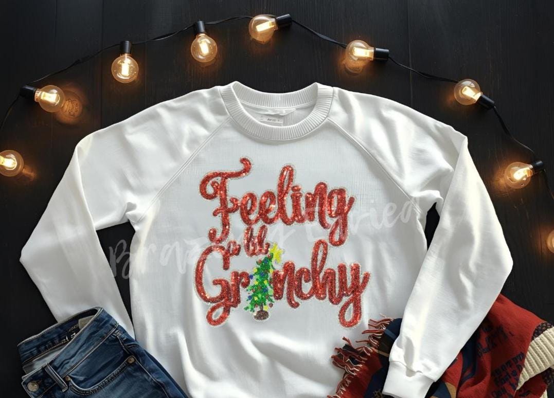 Feeling GRINCHY Patch | Sequins Christmas Patch