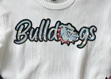 Bulldogs Patch | Silver Sequins with Red Collar Bulldogs Patch| GAME DAY ready| DIY | Iron On