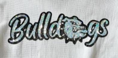 Bulldogs Patch | Silver Sequins with Black Collar Bulldogs Patch| GAME DAY ready| DIY | Iron On