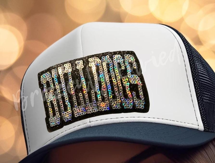 Bulldog Patch Silver and Black Small Iron On Applique