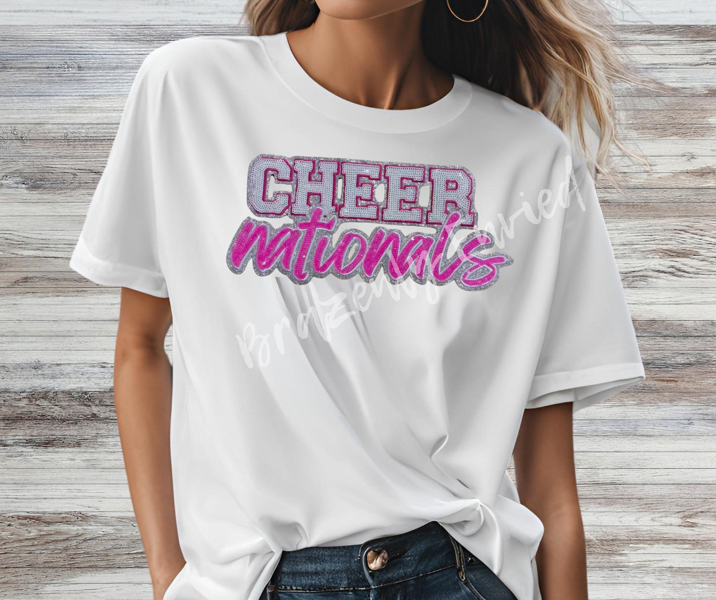 New Cheer NATIONALS Patch -Sequins Patch- Great for Cheer Nationals Shirt