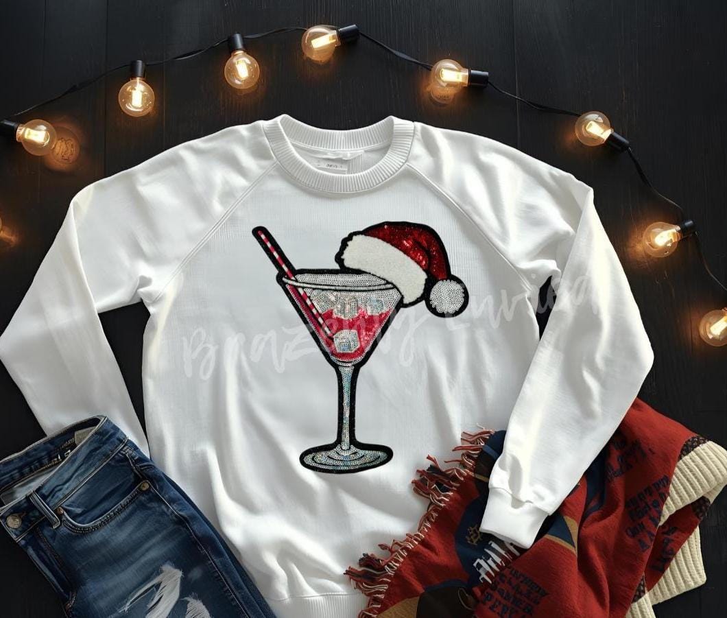 Santa Patch |Santa Tini Patch Red Sequins Christmas Iron On Applique