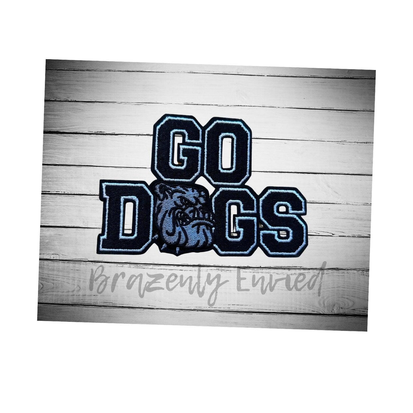 Trucker Hat PATCH- GO Dogs BULLDOG Iron On Applique