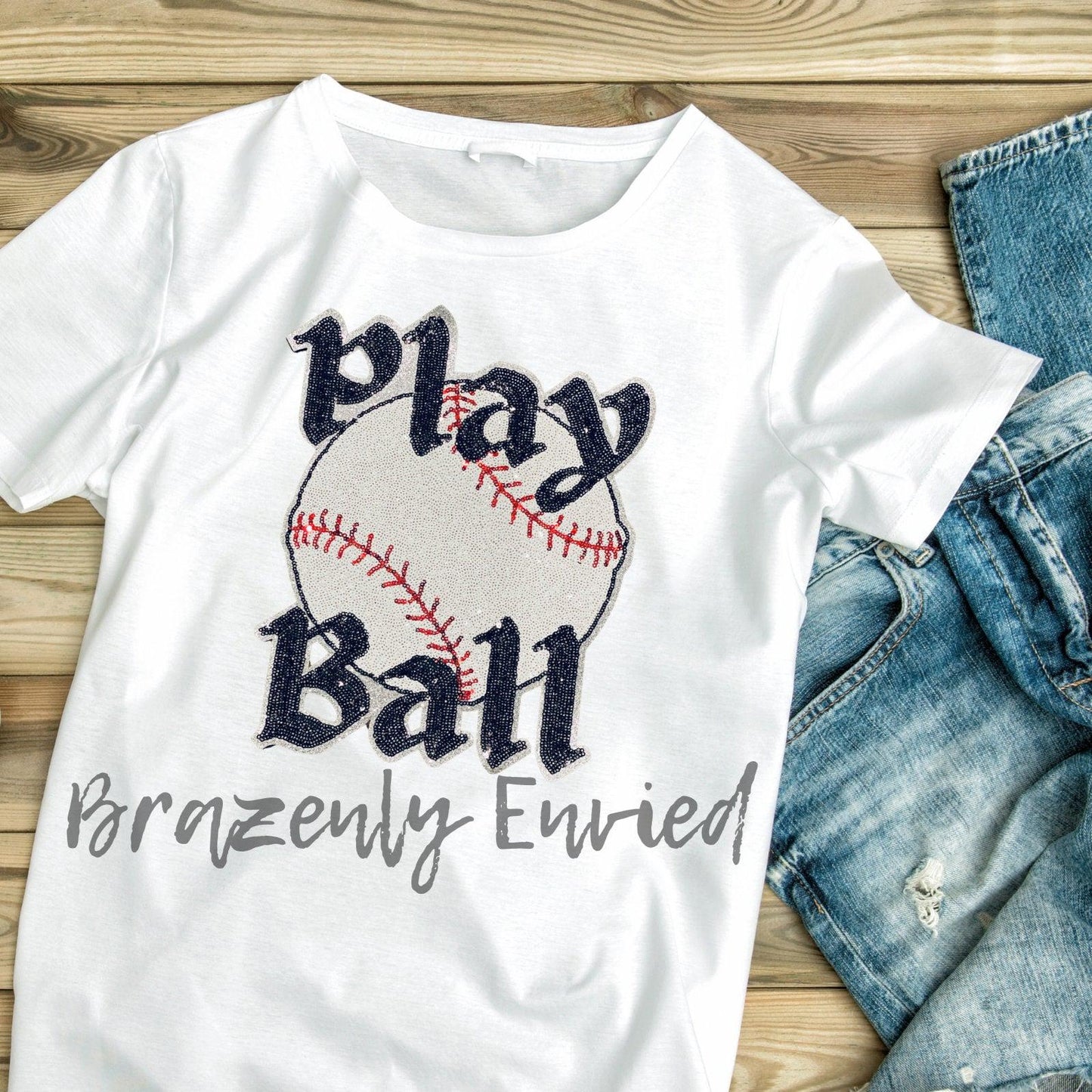 Sequin Baseball Patch, Play Ball Iron On Applique
