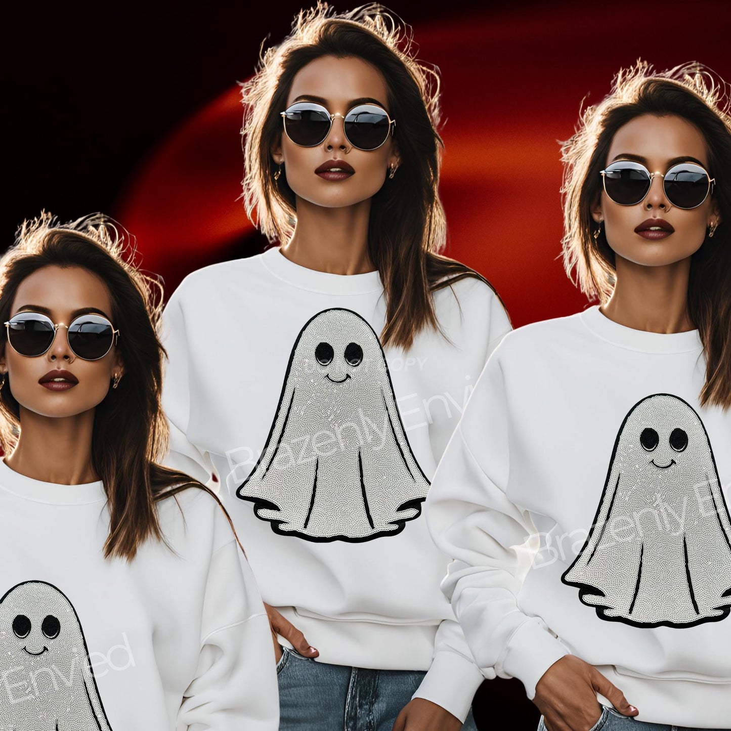 Halloween Patch Ghost Boo Sequins Patch