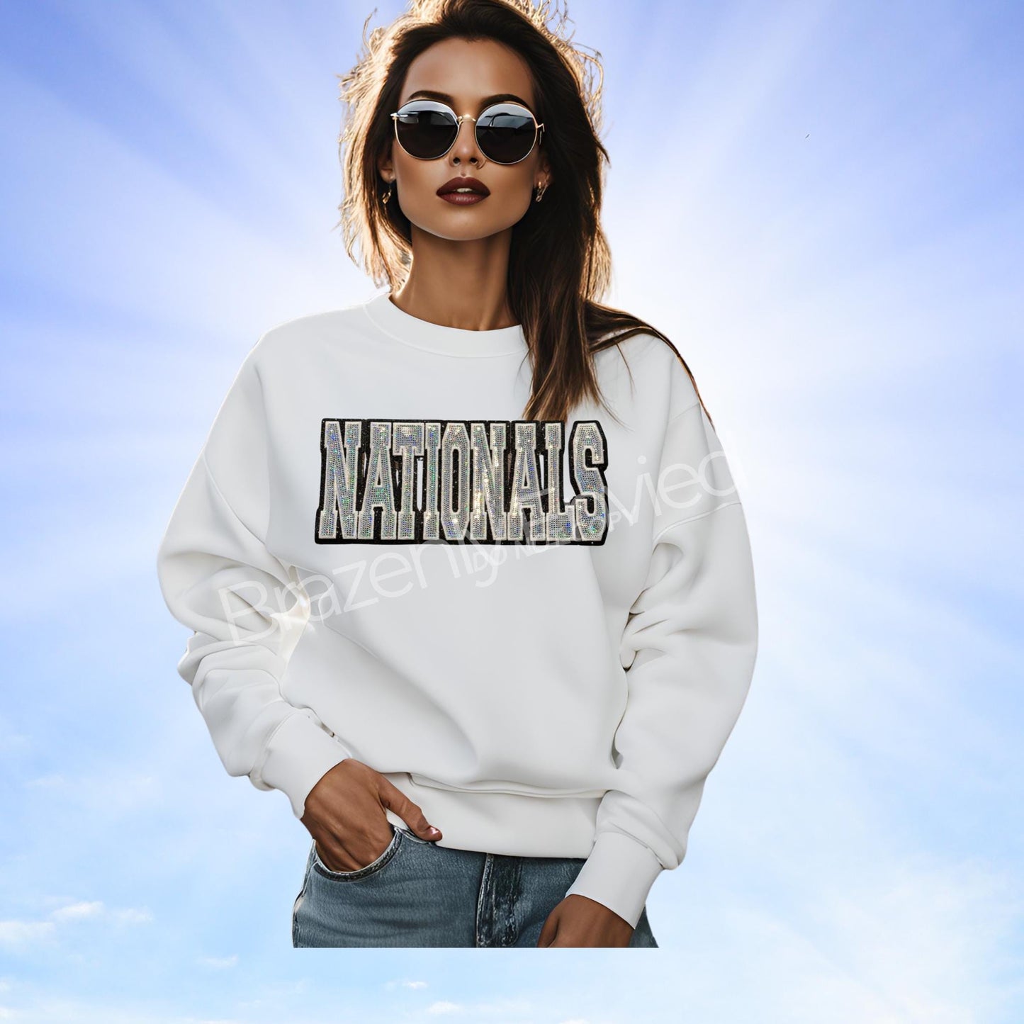 NATIONALS Patch | Silver Sequins Patch