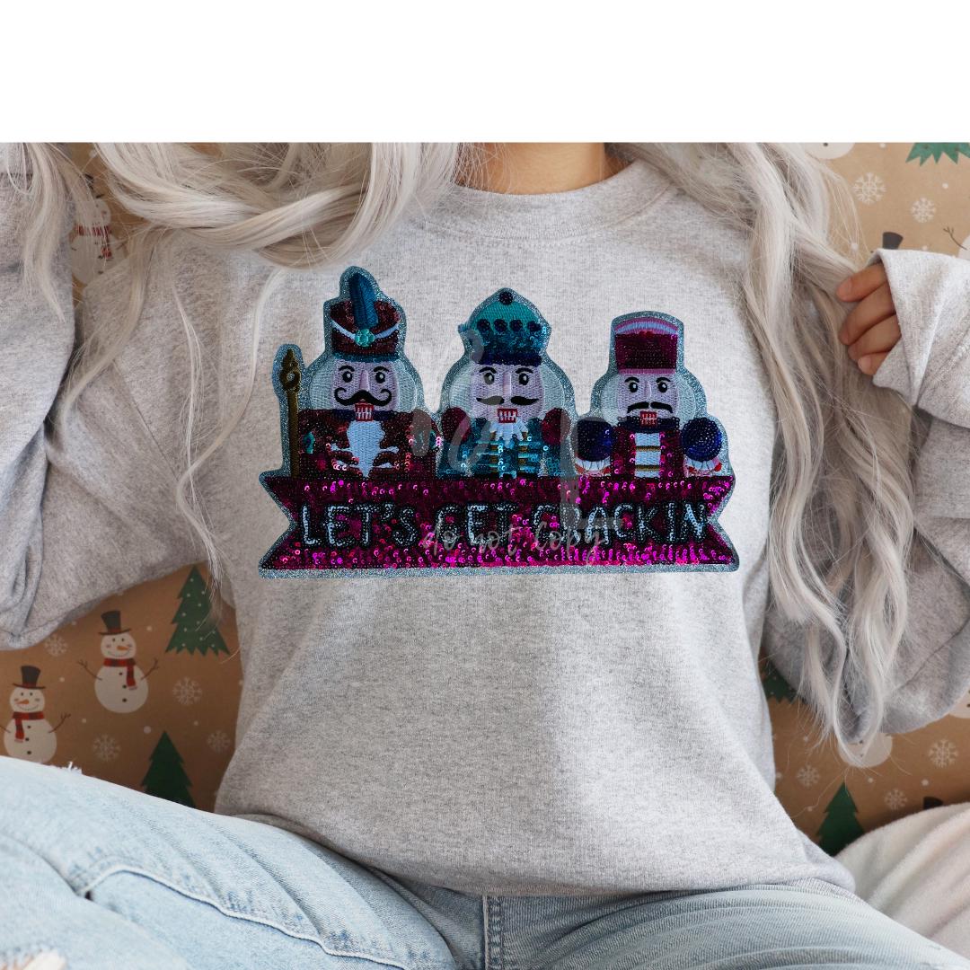 Sequin Nutcracker Patch | Christmas Holiday Iron On Applique (11x6.75")