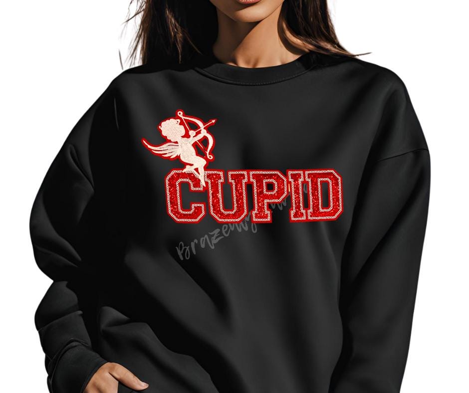 Cupid Sequin Patch Valentin Iron On sequins Applique