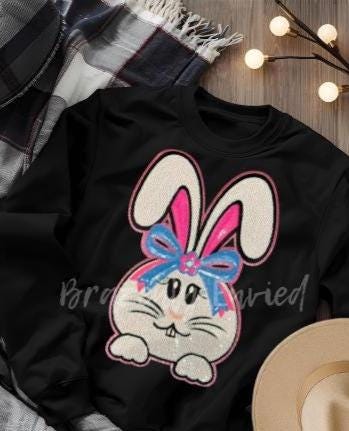 Bunny Patch Sequins Easter Iron On Applique