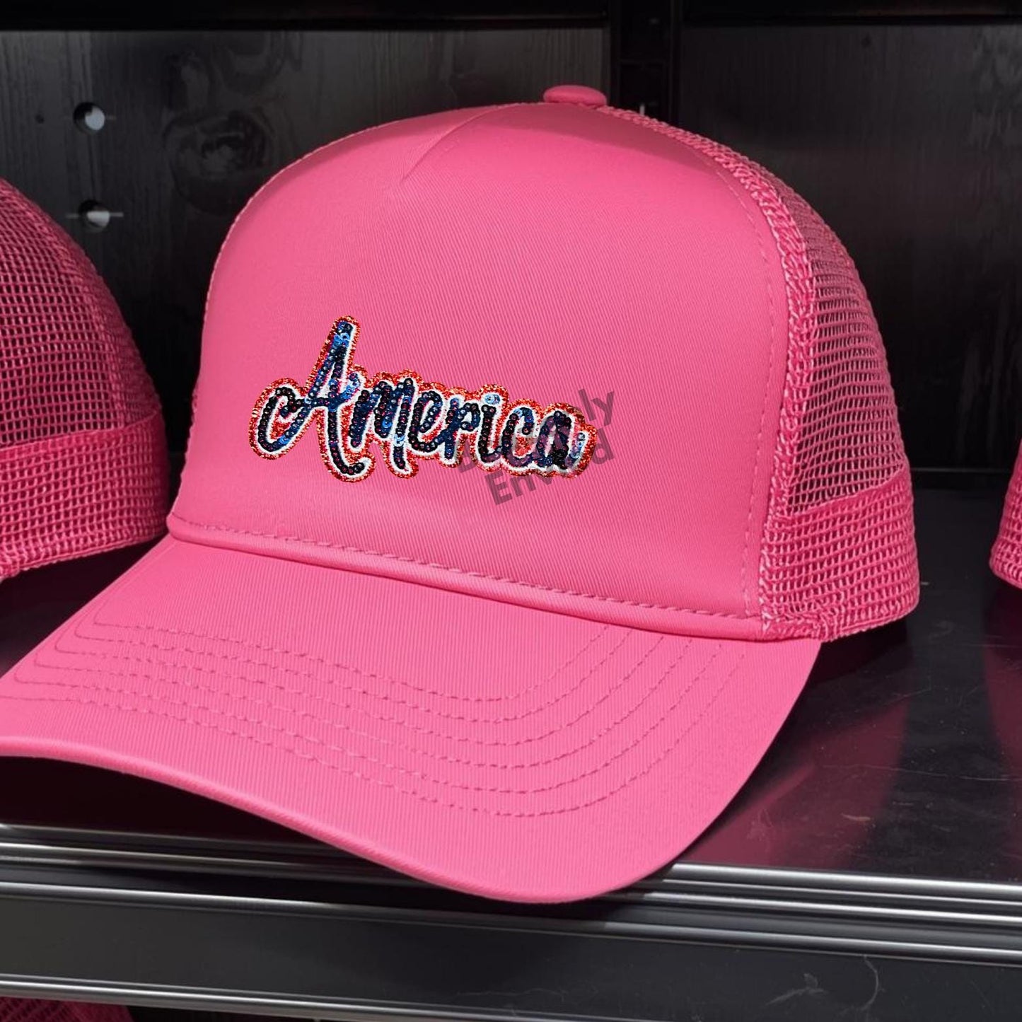 Patriotic America Sequins Patch (1.5"H x 3.25"W)