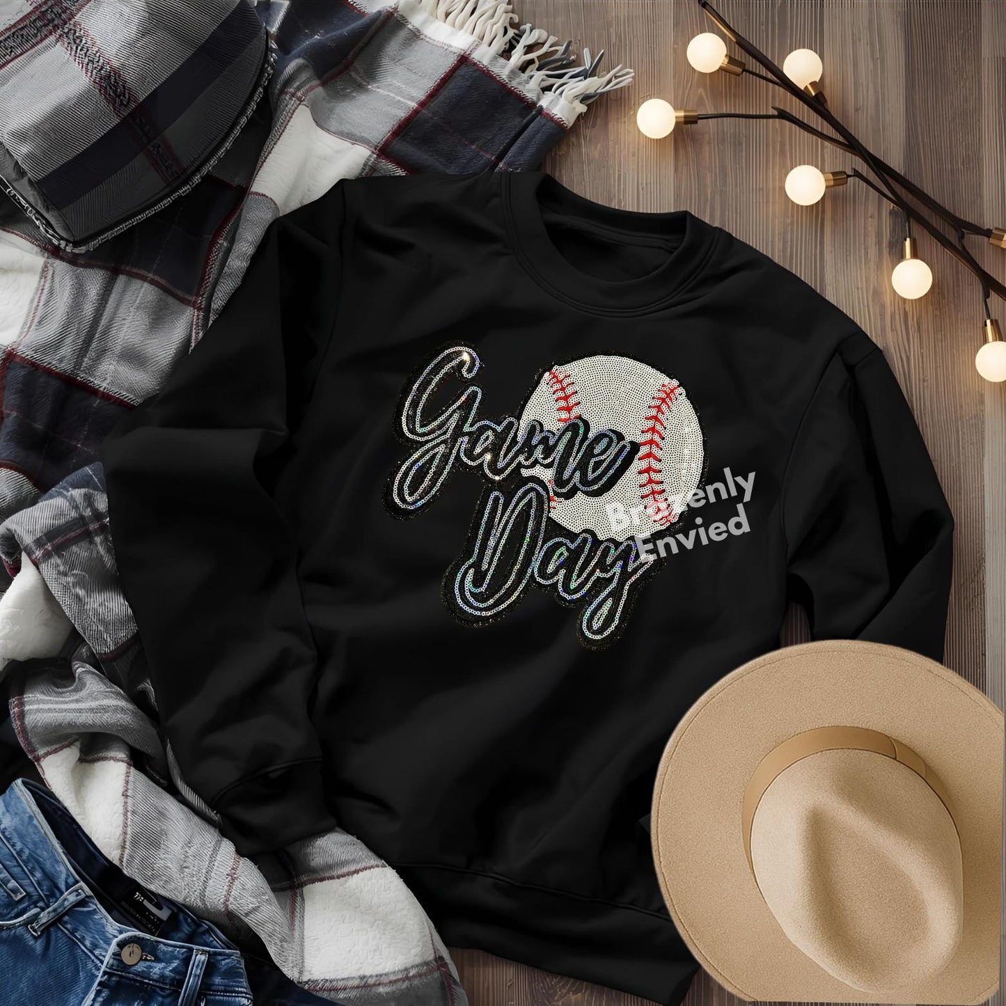 Game Day Baseball Sequins Patch @ 11.75"W